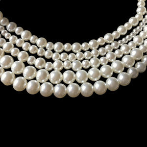 5-strand glowing faux pearl statement necklace
